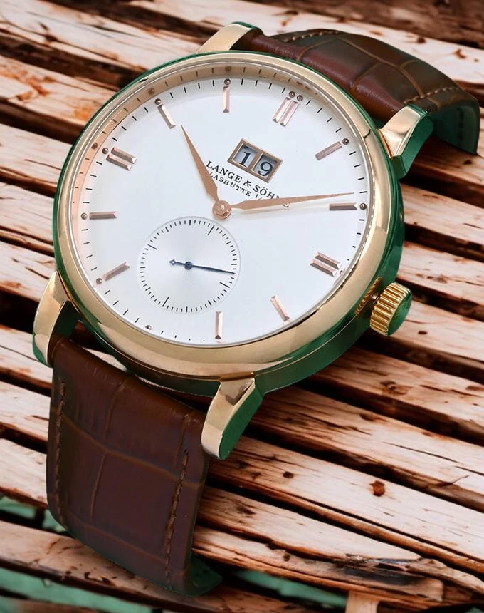 A Lange Sohne Saxonia White Dial Watch For Men