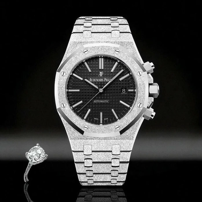 Audemars Piguet Frosted Black Dial Watch Pakistan 1765830872 D1370741