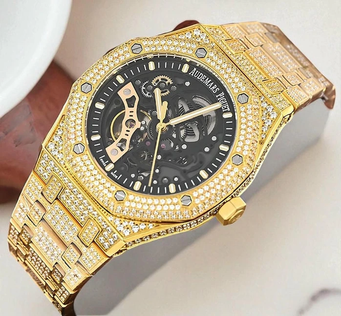 Audemars Piguet Iced Out Skeleton Dial Watch Pakistan 1765830880 B0371dac