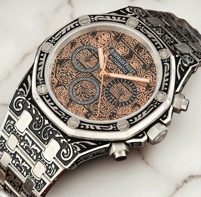Audemars Piguet Royal Oak Arabic Dial Hand Engraved Watch243 Pakistan