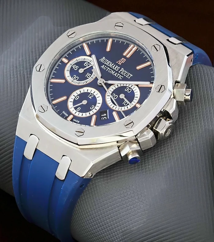 Audemars Piguet Royal Oak Blue Dial And Blue Rubber Strap Watch Pakistan 1765830887 Fb5de91c