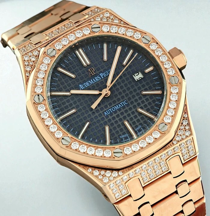 Audemars Piguet Royal Oak Blue Dial Diamond Watch Pakistan 1765830888 Dcf40ed9