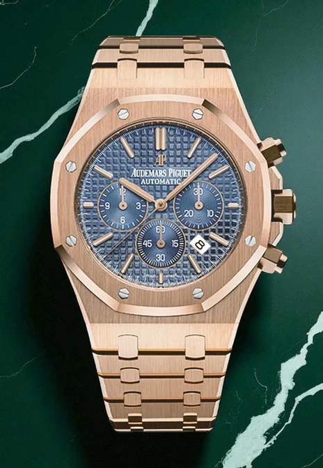 Audemars Piguet Royal Oak Chronograph Blue Dial Rose Gold Watch Pakistan 1765830894 A6df9166