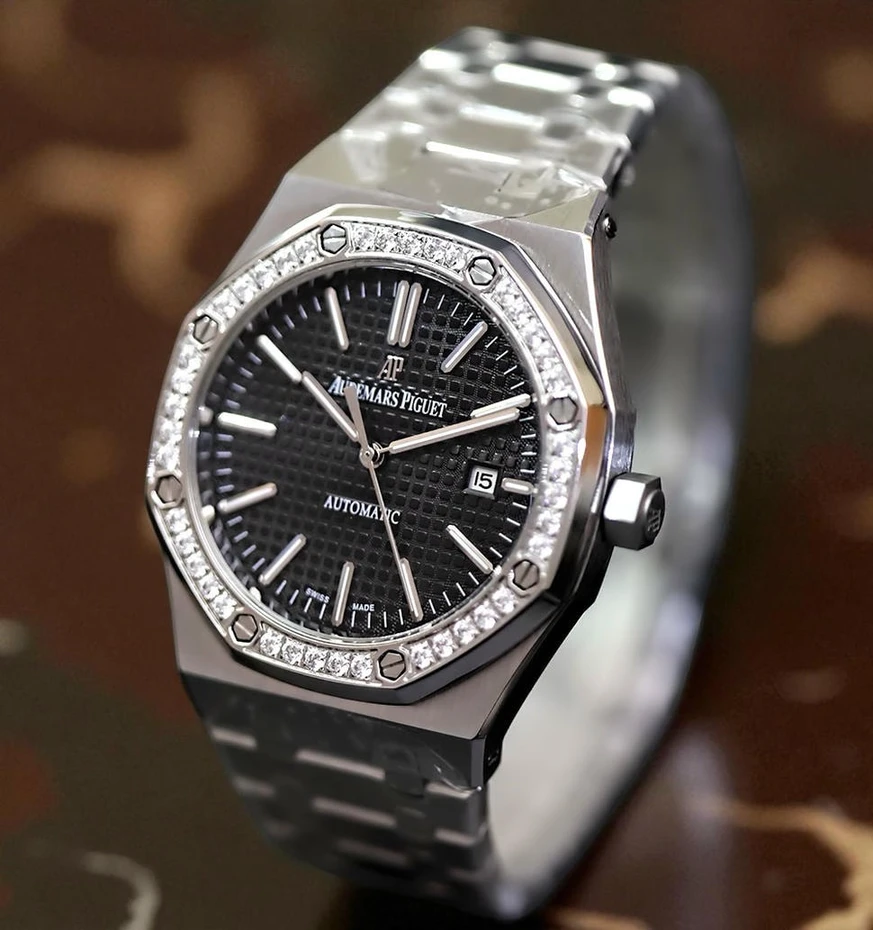 Audemars Piguet Royal Oak Diamond Bezel Black Dial Watches Pakistan 1765830901 F28eeb8e