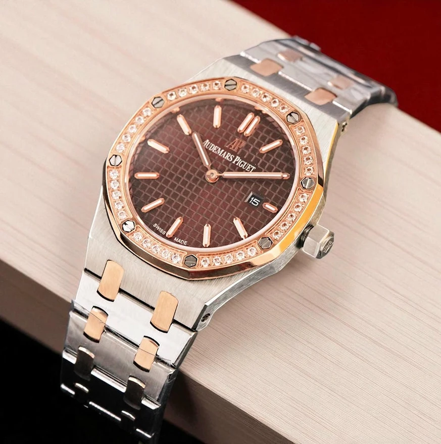 Audemars Piguet Royal Oak Ladies Two Tone Brown Dial Watch Pakistan