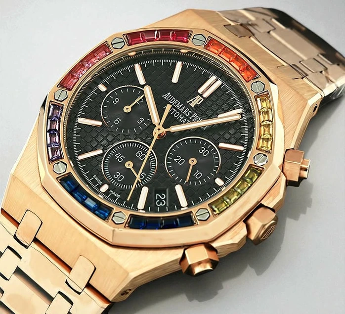 Audemars Piguet Royal Oak Rainbow Bezel Watch605 Pakistan
