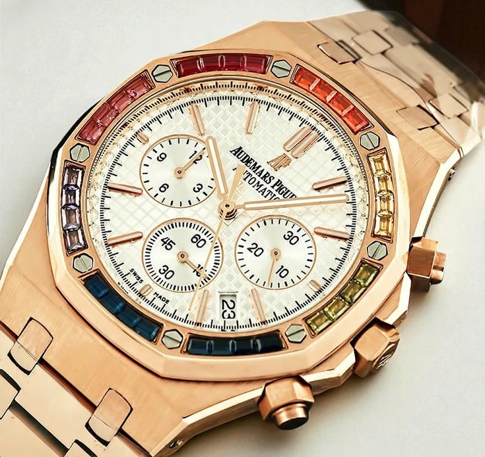 Audemars Piguet Royal Oak Rainbow Bezel Watch703 Pakistan