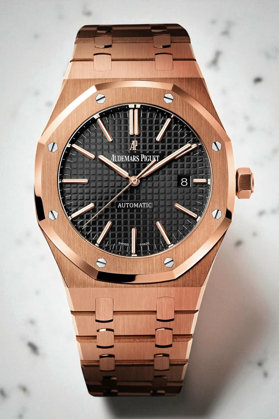Audemars Piguet Royal Oak Rose Gold Chain Blackdial Pakistan