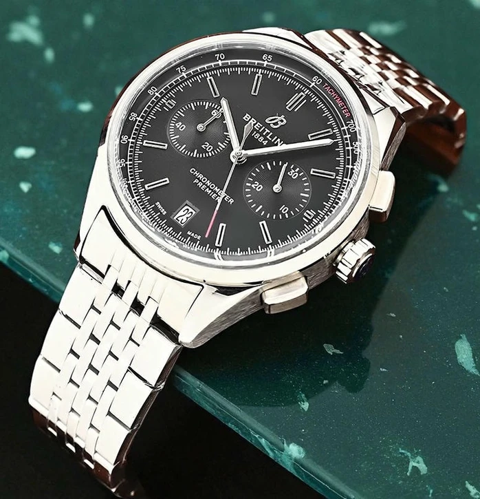 Breitling Black Dial Silver Chain Watch Pakistan 1765831014 Ee1ba936