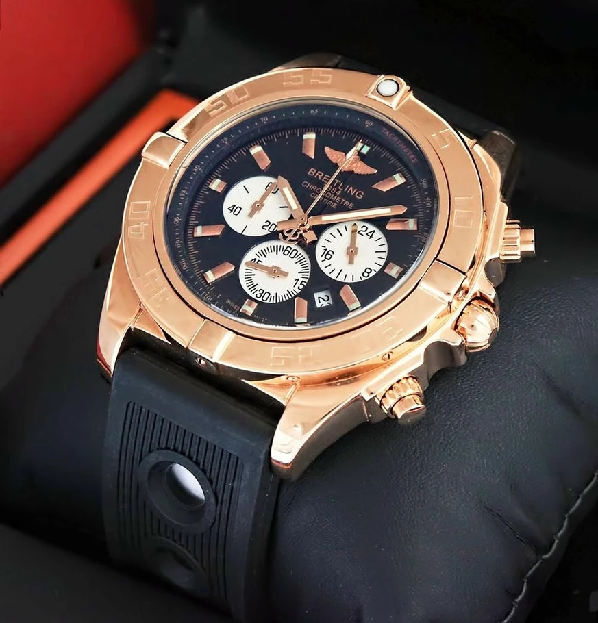 Breitling Chronomat Black Leather Watch Pakistan 1765831016 Fbb6381b