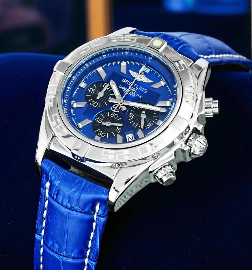 Breitling Chronomat Blue Dial Blue Leather Strap Watch Pakistan 1765830997 Fdebc4eb