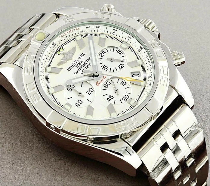 Breitling Chronomat White Dial Silver Chain Watch Pakistan 1765831022 A28d6354
