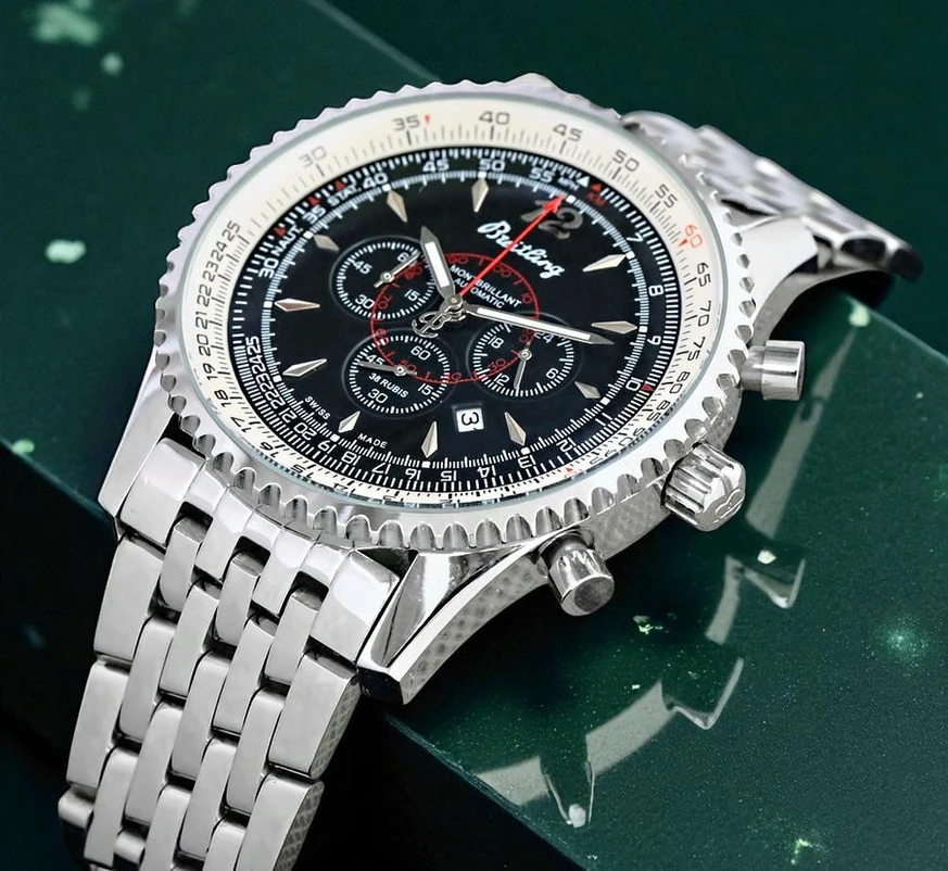 Breitling Montbrillant Chronograph Black Dial Watch Pakistan