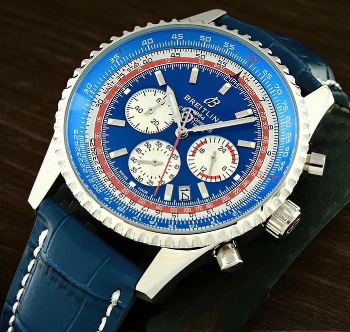 Breitling Navitimer Chronograph Blue Strap Watch Pakistan