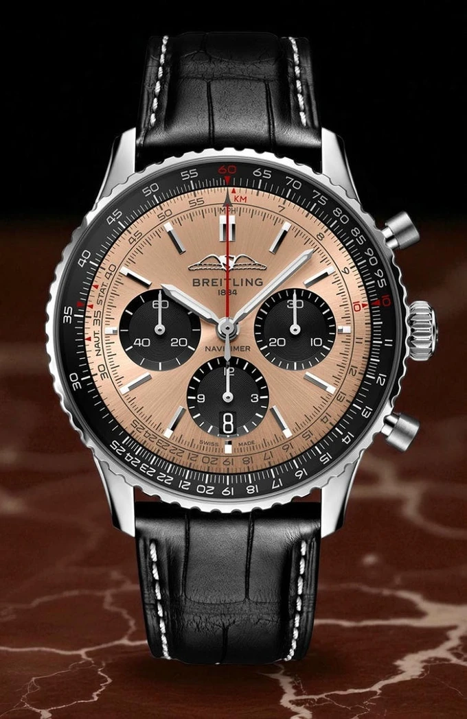 Breitling Navitimer Chronograph Rose Gold Dial Watch Pakistan