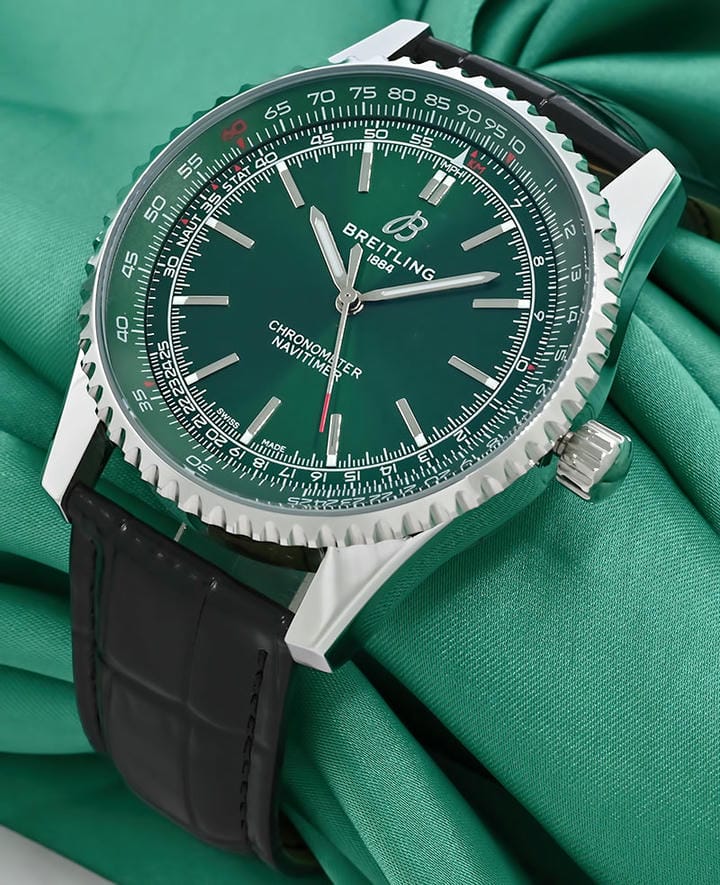 Breitling Navitimer Chronometer Green Dial Watch