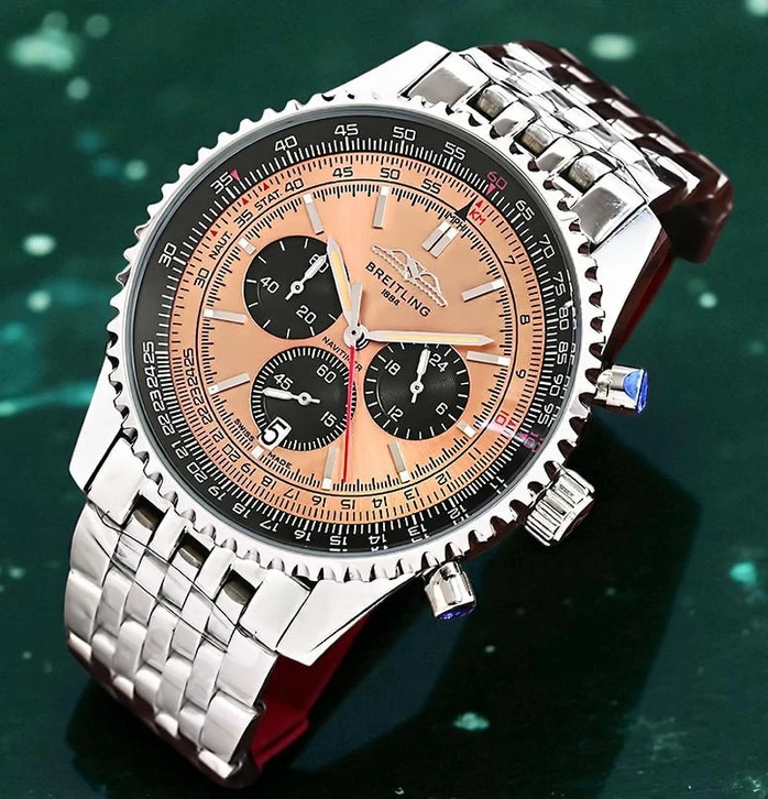 Breitling Rose Gold Dial Silver Chainwatches Pakistan