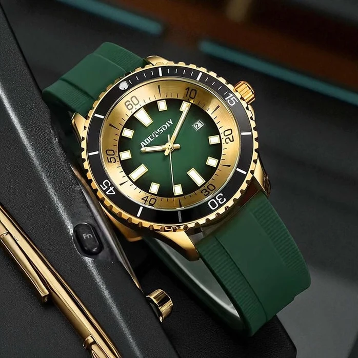 Breitling Superocean Rubber Green Dial Watch Pakistan