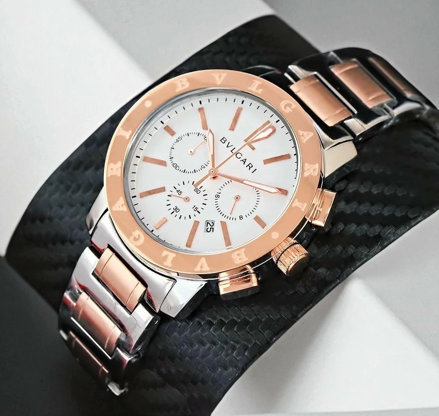 Bvlgari Diagono White Dial Two Tone Chronograph Watch Pakistan 1765831068 8fc84c8d