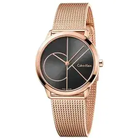 Calvin Klein Mens Minimal Rose Gold Toned Mesh Bracelet Watch 2026 1783796580 3164270f
