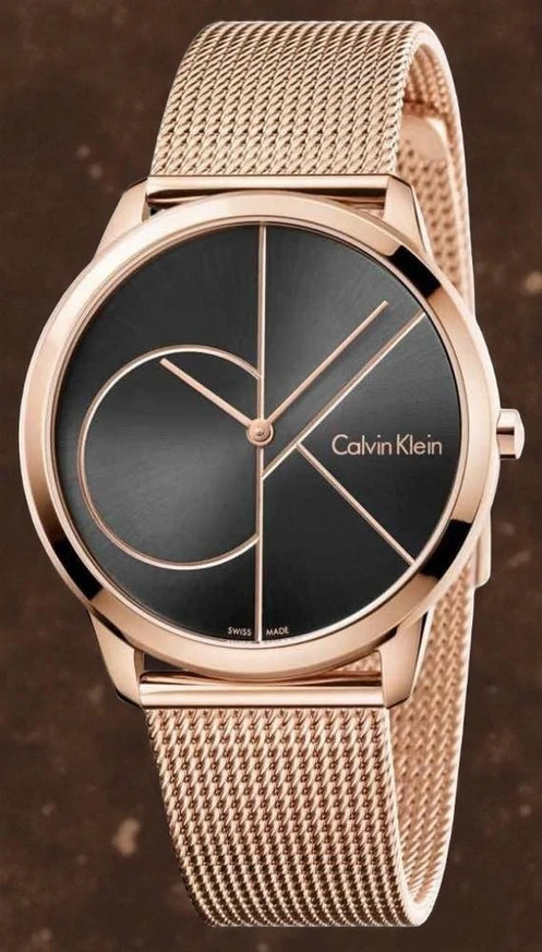 Calvin Klein Mens Minimal Rose Gold Toned Mesh Bracelet Watch Pakistan 1765831074 B837b5c2