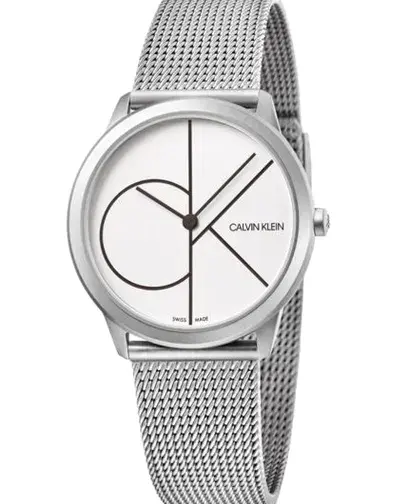 Calvin Klein Minimal White Dial Silver Mesh Bracelet Watch 2026 1783796581 4ac47979
