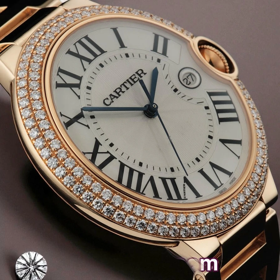 Cartier Ballon Bleu Pink Gold Diamond Bezel 9903 1024x1024 Pakistan