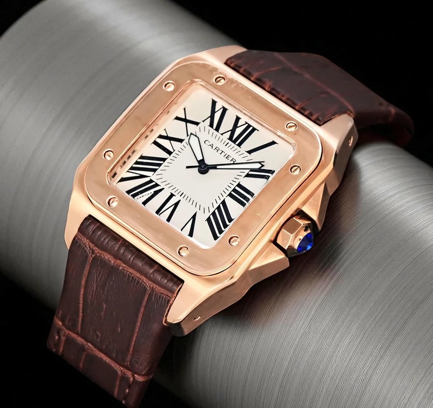 Cartier Santos 100 Rose Gold Tone Watch Pakistan 1765831105 Fdf2caca