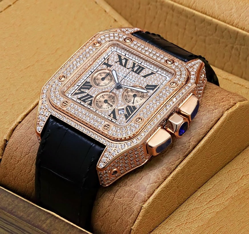 Cartier Santos 100 Xl Chronograph Diamond Pakistan 1765831107 E00e6d93