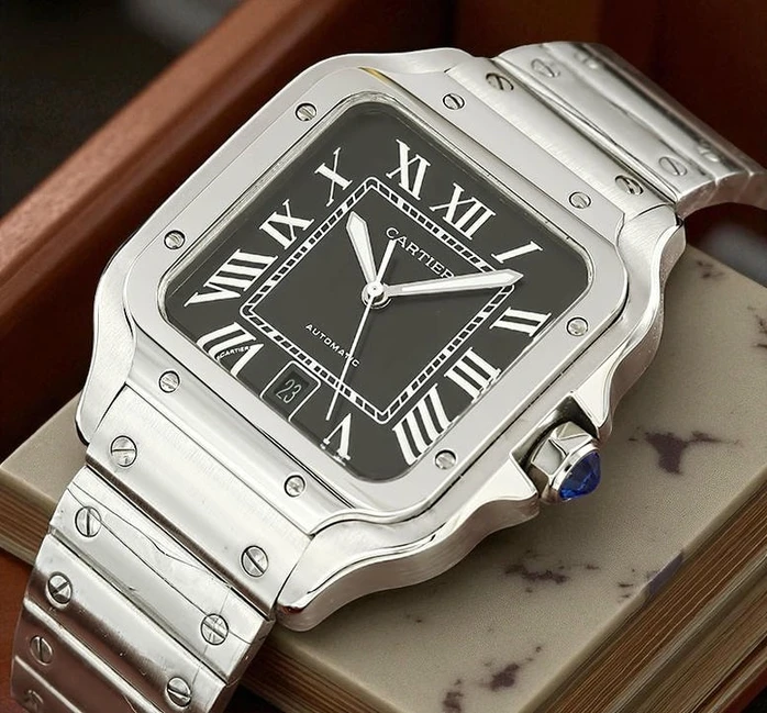 Cartier Santos Black Dial Watch Pakistan 1765831107 0bd153a0