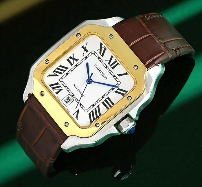 Cartier Santos De Cartier Brown Leather Straps Watch Pakistan 1765831109 6aebd9ee