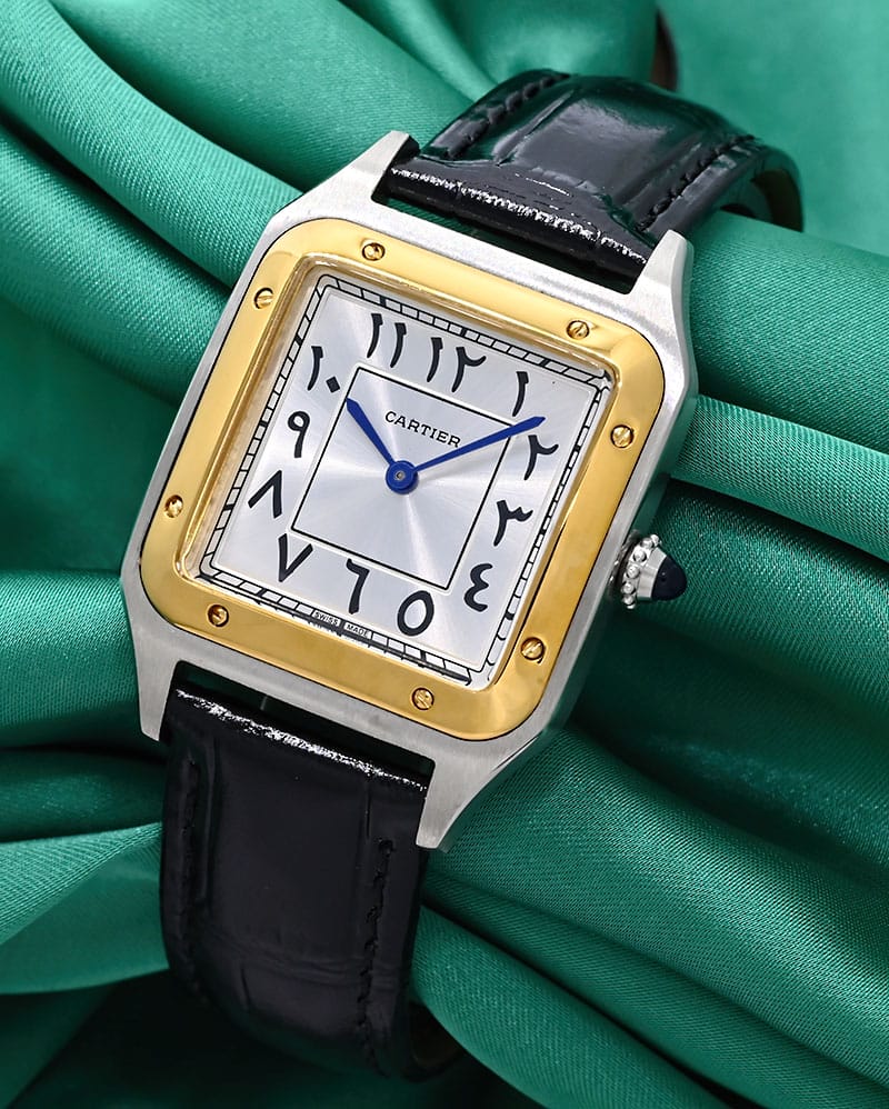 Cartier Santos Dumont Ladies Black Strap Watch