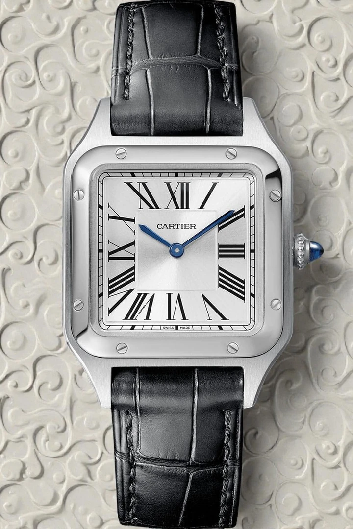 Cartier Santos Dumont Ladies Silver Dial Watch