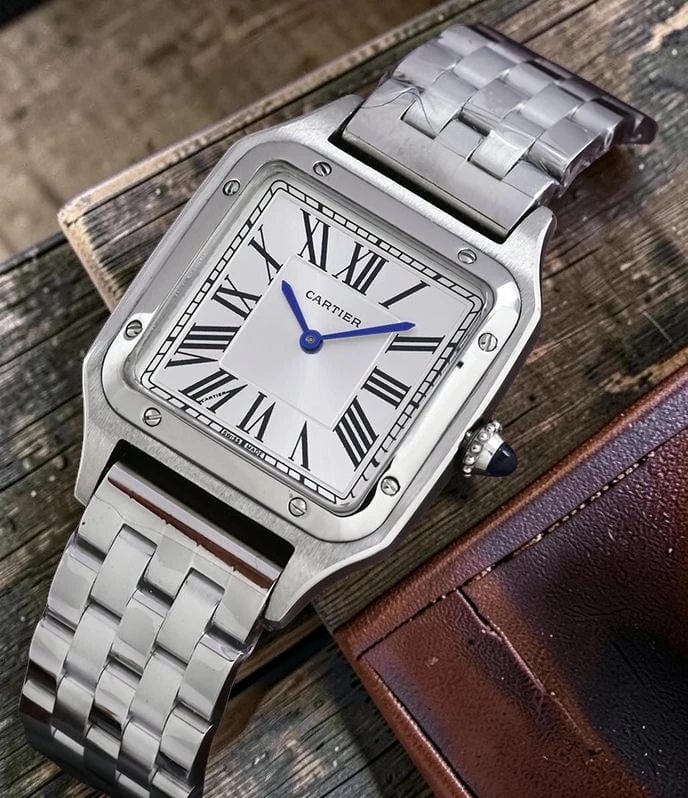 Cartier Santos Dumont Silver Dial Ladies Watch Photoroom