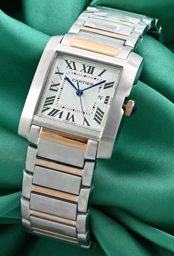 Cartier Tank Fran Aise Two Tone Ladies Watch