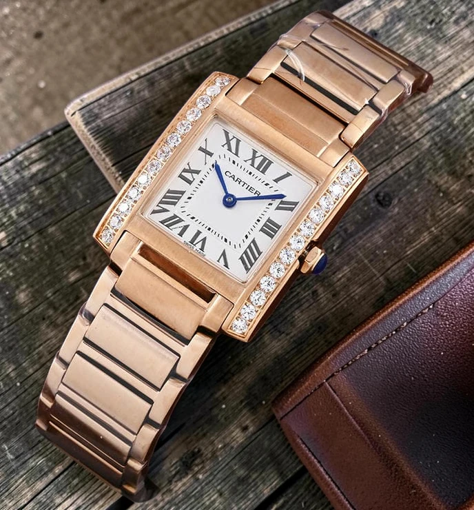 Cartier Tank Francaise Rose Gold Ladies Watch Photoroom