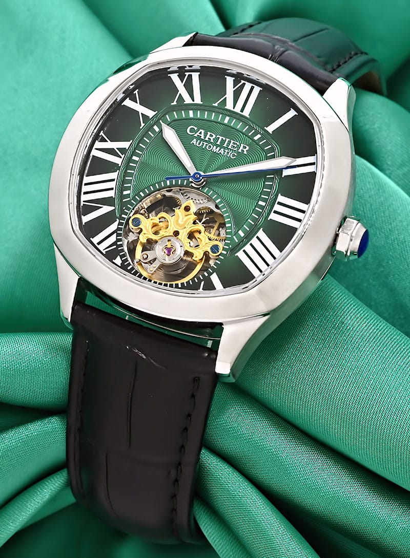 Drive De Cartier Green Dial Flying Tourbillon Watch