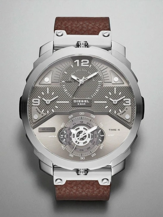 Diesel Machinus Chronograph Four Time Zone Dial Brown Leather Men S Watch Pakistan 1765831165 7a51ca3b