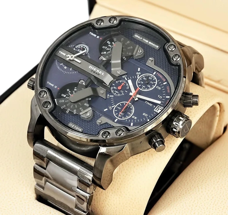 Diesel Mr Daddy Dual Time Chronograph Navy Blue Dial Watch Pakistan 1765831169 A554faf0