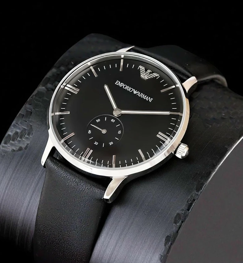 Emporio Armani Black Leather Strap Men S Analog Watch 48 Pakistan 1765831185 Fea169d4