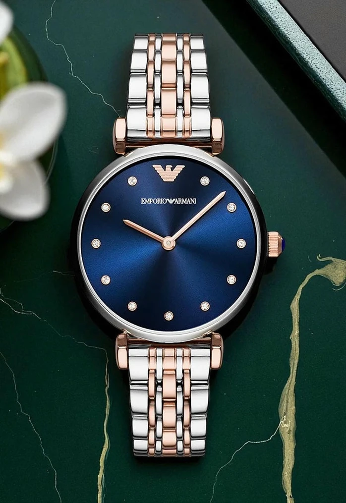 Emporio Armani Blue Dial Two Tone Women S 32 Mm Watch 1 Pakistan