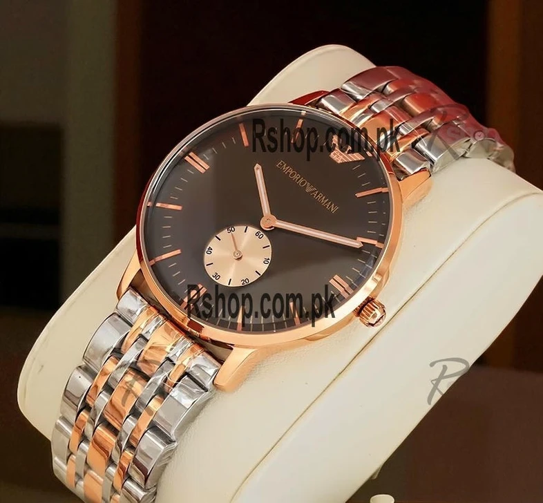 Emporio Armani Brown Dial Two Tone Stainless Steel Bracelet Men S Watch Pakistan 1765831187 Bbf442b9