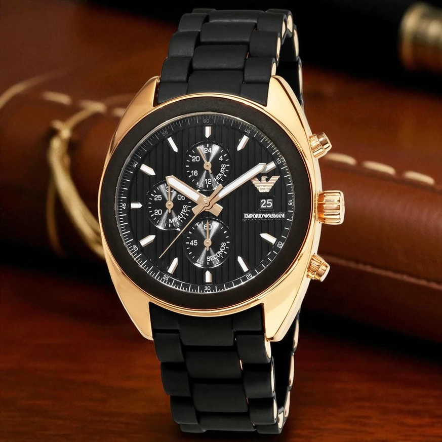 Emporio Armani Chronograph Black Silicone Watch 2091 Pakistan 1765831176 128debf4