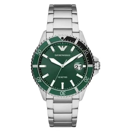 Emporio Armani Diver Silver Stainless Steel Green Dial 1783796587 650ad513