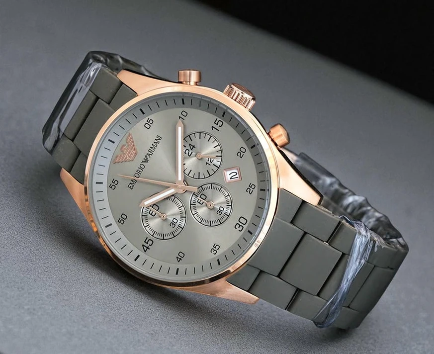 Emporio Armani Grey Silicone Strap Grey Dial Watch Pakistan