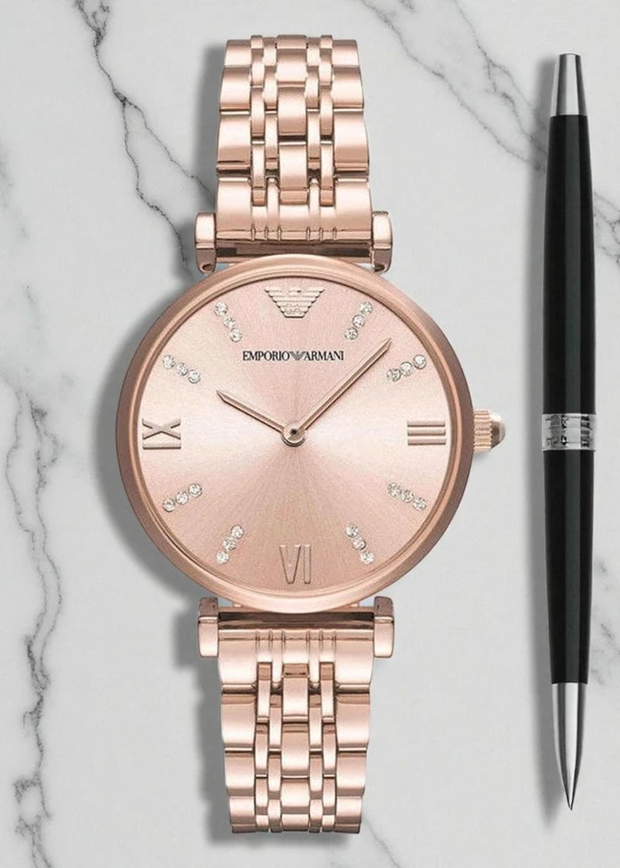 Emporio Armani Ladies Rose Gold T Bar Watch Ar11059 Pakistan