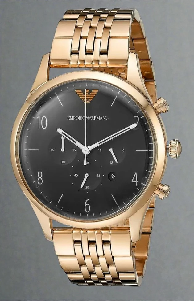 Emporio Armani Men S Rosegold Black Dial Watch 1 1768330992 749fd578
