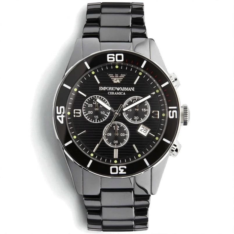Emporio Armani Mens Black Ceramica Watch Pakistan 1765831177 1b240856