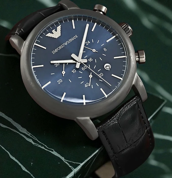 Emporio Armani Mens Chronograph Luigi Gunmetal Stainless Steel Watch Pakistan 1765831177 B1108925