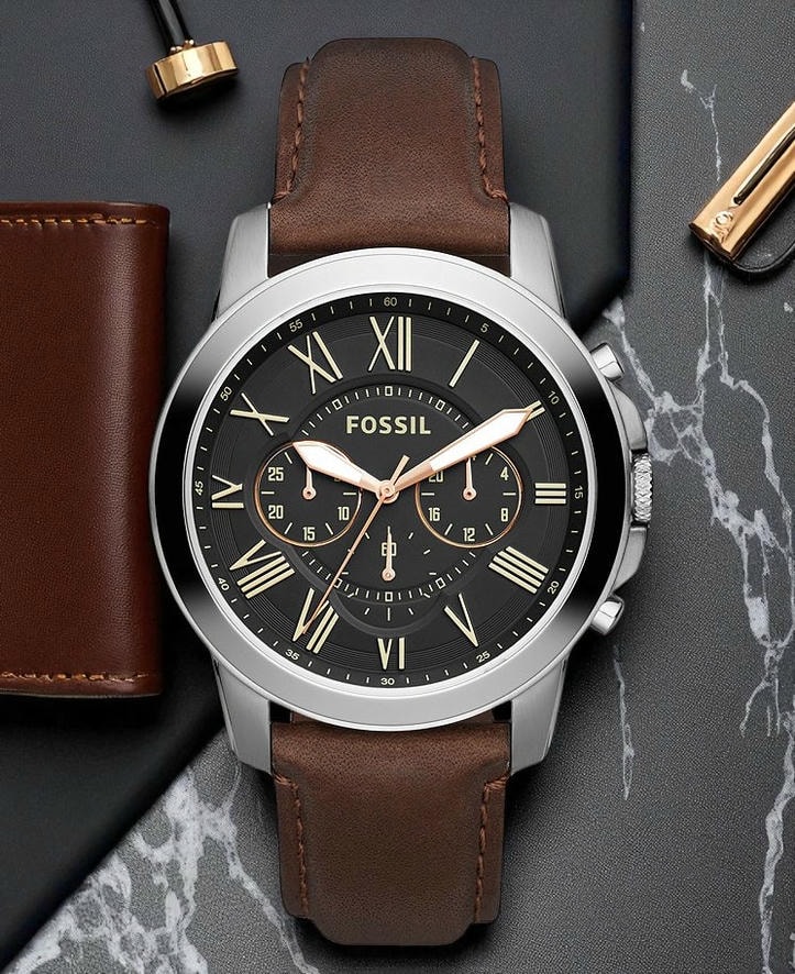 Fossil Grant Chronograph Brown Leather Watch7050 Pakistan 1765831221 Bee4d653